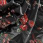 Preview: Samt schwarz mit Pailletten bestickt Blumenmuster Rosen