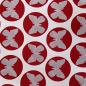 Preview: Hilco Popeline Papillon Rot Weiß Schmetterling