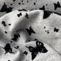 Preview: French Terry Schmetterlinge beflockt hellgrau meliert schwarz 3D Effekt