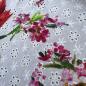 Preview: Designerstoff mit Blumen und Lochstickerei Frühlingsblumen