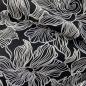 Preview: Italienischer Designerjacquard abstraktes Blütenmuster schwarz silbergrau