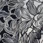 Preview: Italienischer Designerjacquard abstraktes Blütenmuster schwarz silbergrau