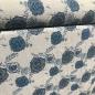 Preview: Hilco Jacquard Riposto Blumen blau hellgrau beidseitig