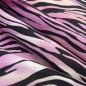 Preview: Viskosesatin bedruckt animal Zebra pink creme schwarz