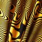 Preview: Viskose-Leinen-Mix abstrakte Wellen gelb schwarz