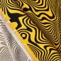 Preview: Viskose-Leinen-Mix abstrakte Wellen gelb schwarz