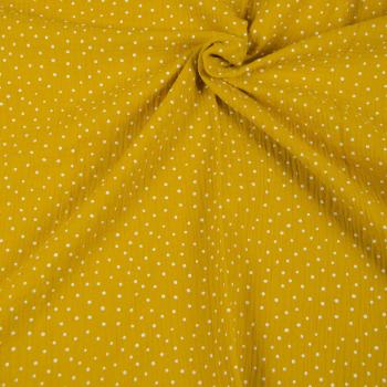 Hilco Double Gauze Dots Musselin gelb Punkte
