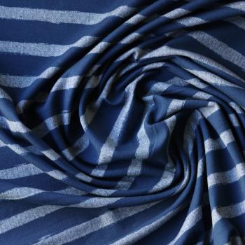 Preview: Hilco Jersey Fleet Stripe grau/blau Streifen