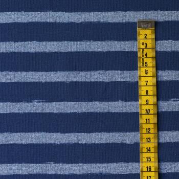 Preview: Hilco Jersey Fleet Stripe grau/blau Streifen