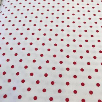 Hilco elastische Baumwolle Dots del mar weiß rot Punkte