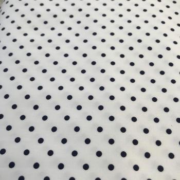 Hilco elastische Baumwolle Dots del mar weiß dunkelblau Punkte