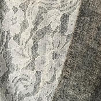 Hilco Doubleface Strickstoff Merletto grau-wollweiß