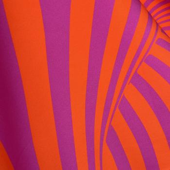 elastischer Designerstoff orange magenta Streifen