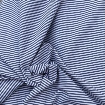 Hilco Baumwolle Mini-Streifen blau weiß 3 mm