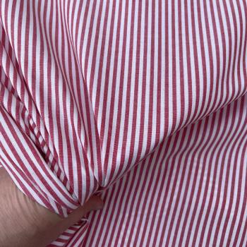 Hilco Baumwolle Mini-Streifen rot weiß 3 mm
