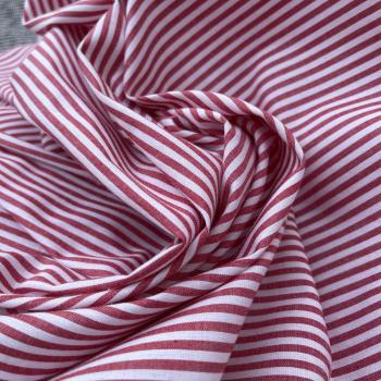 Hilco Baumwolle Mini-Streifen rot weiß 3 mm