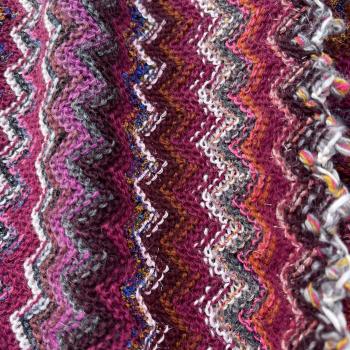 Wolle-Lurex-Strick mit Zick-Zack-Muster mit Glitzereffekt, lila