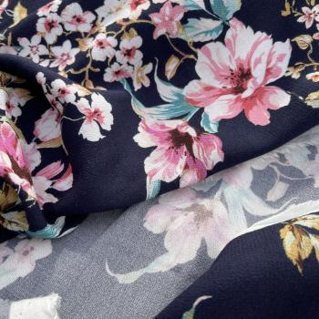 Preview: Hilco Viskose Crepe La Brea dunkelblau