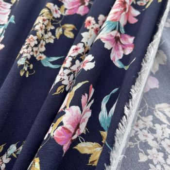 Preview: Hilco Viskose Crepe La Brea dunkelblau