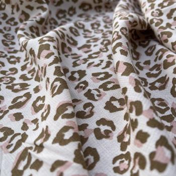 Viskose-Woll-Mix Leopard Print