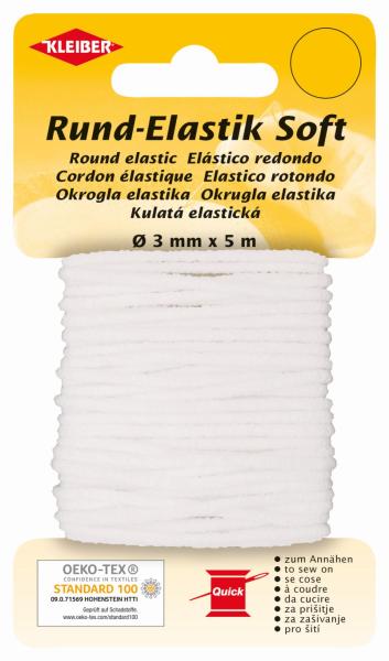 Rund-Elastik Soft weiß 3mm x 5m