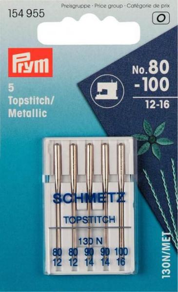 Schmetz/Prym Spezial-Nähmaschinennadeln mit Flachkolben, "Topstitch und Metallic"