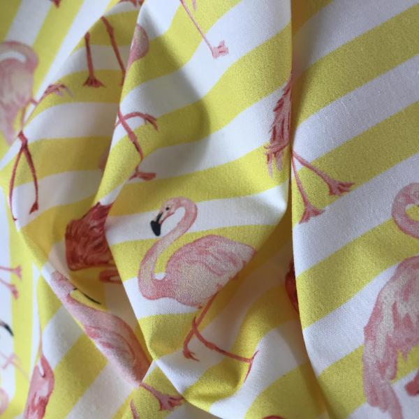 Hilco Baumwollstoff Niva Flamingo - gelb