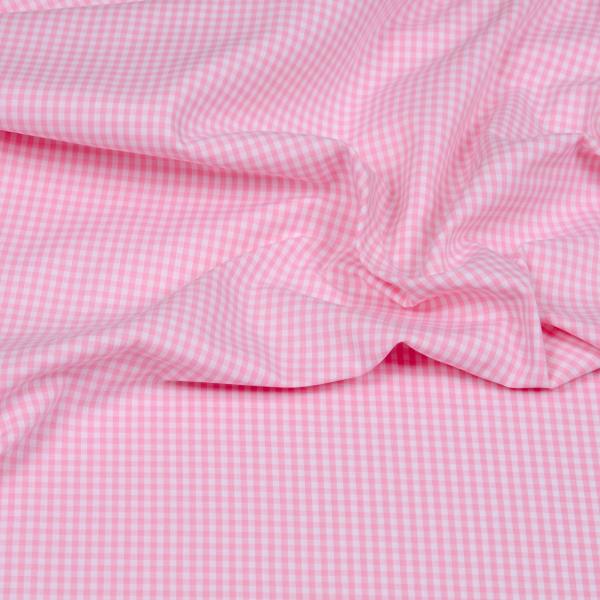 Hilco Baumwolle Vichy-Karo rosa weiß 3 mm
