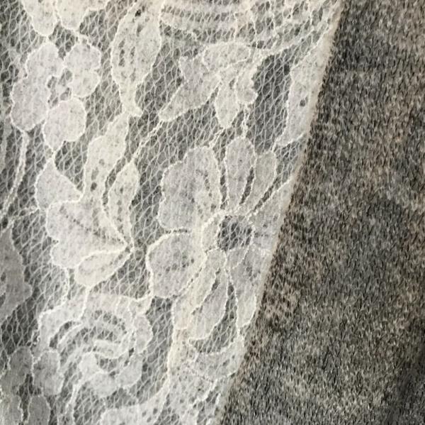 Hilco Doubleface Strickstoff Merletto grau-wollweiß