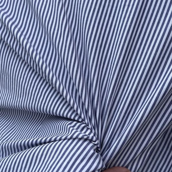 Hilco Baumwolle Mini-Streifen blau weiß 3 mm