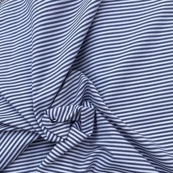 Hilco Baumwolle Mini-Streifen blau weiß 3 mm