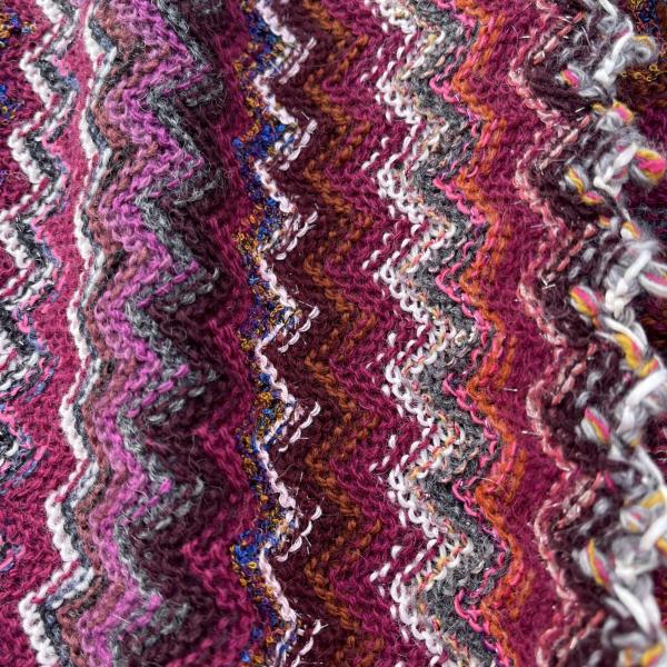 Wolle-Lurex-Strick mit Zick-Zack-Muster mit Glitzereffekt, lila