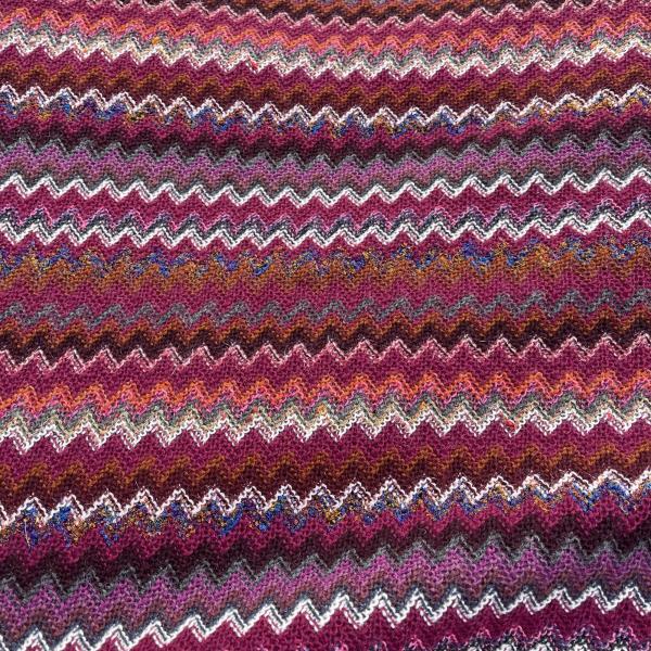 Wolle-Lurex-Strick mit Zick-Zack-Muster mit Glitzereffekt, lila