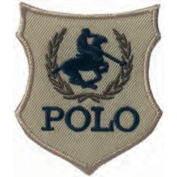 mono quick Applikation Wappen Polo braun