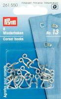 Prym Miederhaken und -augen, Nr. 13, silberfarbig, Karte
