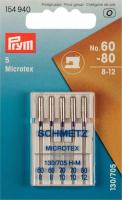 Schmetz/Prym Nähmaschinennadeln "Microtex", 130/705, 60-80, sortiert, 5 Stück