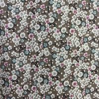 Hilco Viskose Floret - Streublümchen kaffeebraun petrol pink weiß