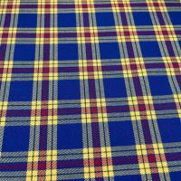 Schottenkaro Viskoskemischung blau gelb rot Tartan