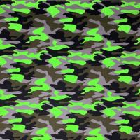 Jersey Camouflage neon grün - Baumwolljersey aus Italien, Tarnstoff